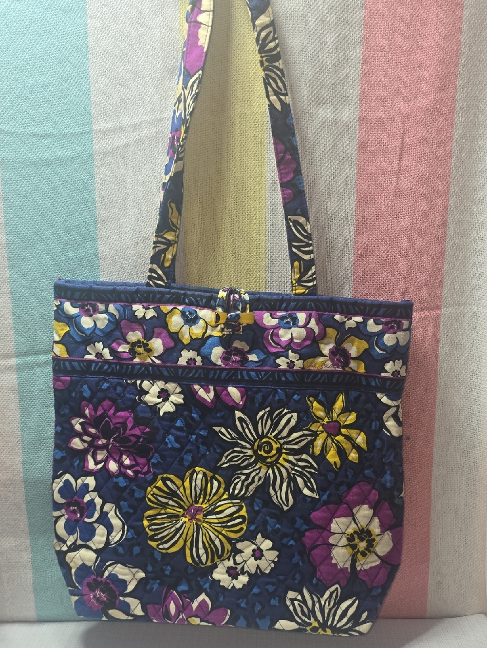 Vera Bradley Toggle Tote in African Violet - Retired 2014 Floral